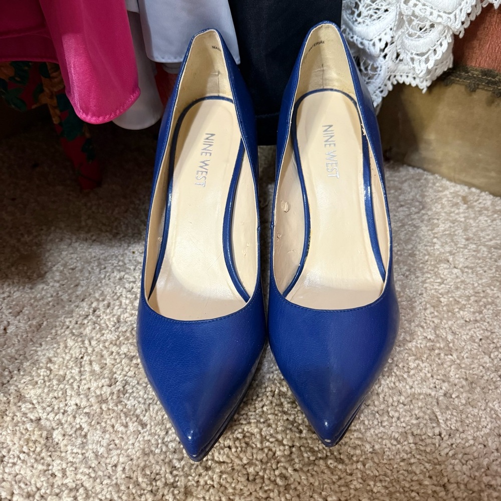 Nine West Royal Blue Pointed-Toe Pumps